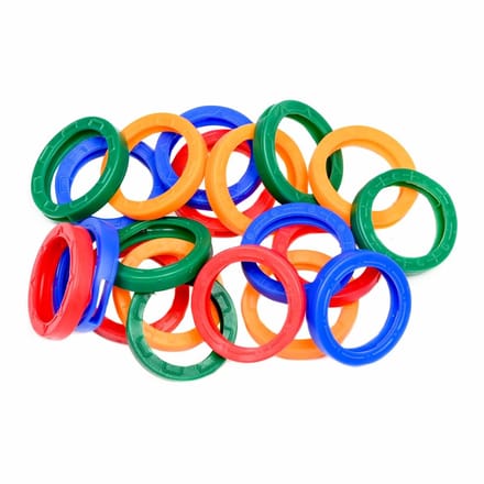 Sleutel hoesjes / sleutel ringen 20 stuks in diverse kleuren
