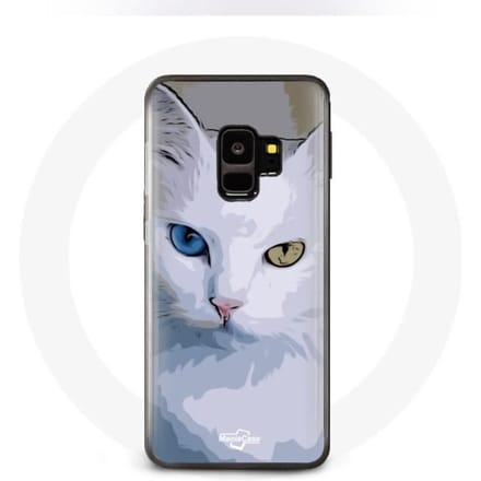 Case voor Samsung Galaxy S9 plus Turkse van Cat blauw oog en geel oog
