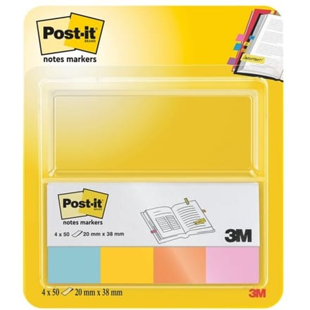 Blok herkleefbare notes 20 x 38 mm »Beachside Collection«, 4 stuks
