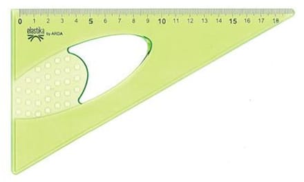 Driehoek "Elastika" 60° 20cm. Blister Etui.