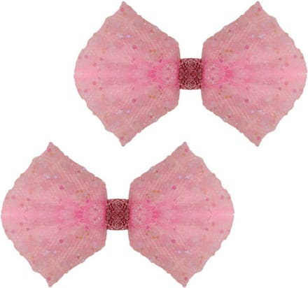 Haarclipje strikje roze - 7 cm