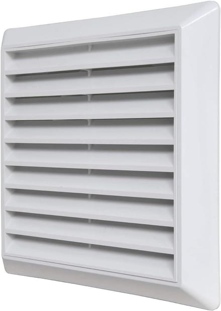 Ventilatierooster - Afdekkap - Luchtstroom Regelen - Met Insectennet - 185 x 185 mm - Wit