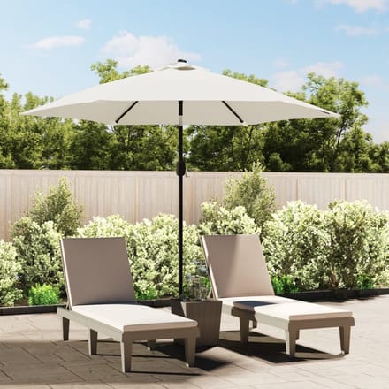 vidaXL - Parasol - met - stalen - paal - 3 - m - zandwit