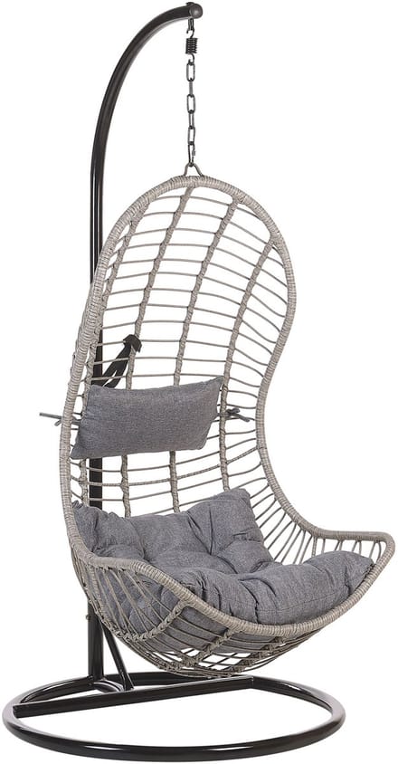 PINETO - Hangstoel - Lichtgrijs - 80 cm - PE rotan