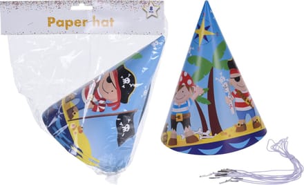 Feesthoedjes van papier | Piraten | 8 stuks