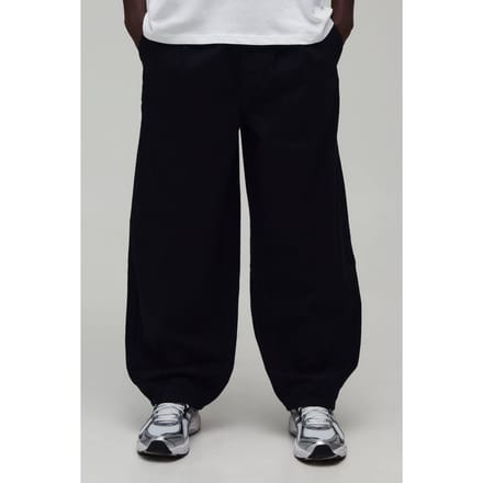 Jeans Met Plooien En Wijde Pijpen | True Black | Size 32R