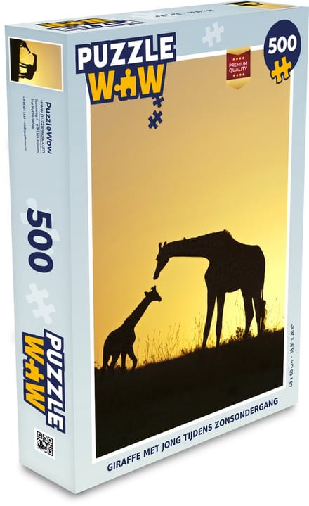 Puzzel Giraffe - Silhouet - Kalf - Legpuzzel - Puzzel 500 stukjes