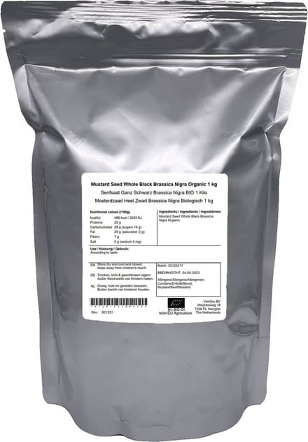 Mosterdzaad Heel Zwart Brassica Nigra - 1 Kg - Holyflavours