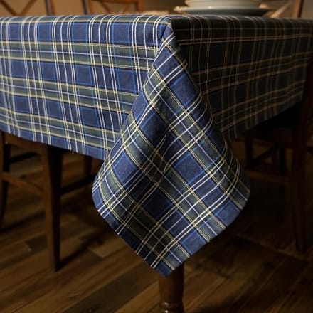 Vierkant Tafelkleed Windsor – Blauw Geruit – 100x100 cm – Tartan / Engelse Ruit – Klassiek & Feestelijk