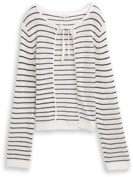 Tom Tailor - Vest met streepjesmotief - Maat XXL - white navy structure stripe