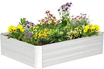 Outsunny verhoogde plantenbak - weerbestendig - staal - zilver