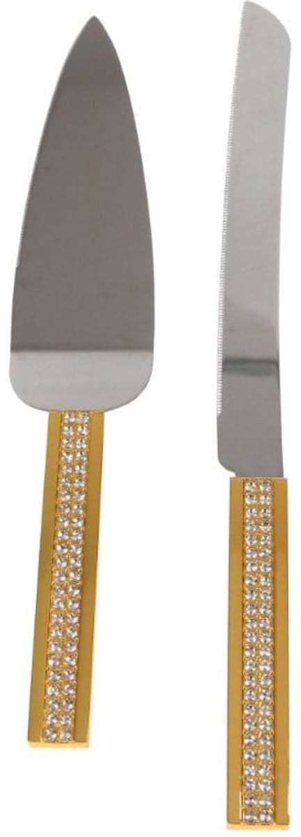 Cinar Gebakbestek - 2-delig - Bruidstaart Snijset - Goud