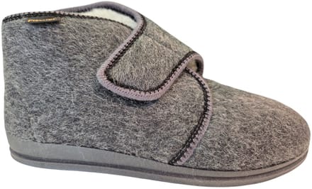 Fischer 2613 82 Hoge Pantoffels Grijs 100% Wol Heren - Grijs - 44