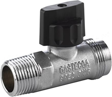 BPE Gascomfortkraan verchroomd 2xbuitendraad 1/2 x M24 recht