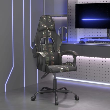vidaXL - Gamestoel - kunstleer - zwart - en - camouflage