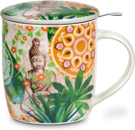 Theemok set Boeddha Paradijs met infuser - Bone Porselein