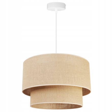 Light Home JUTA - Hanglamp 1-Lichts - Stoffen Kap Ø40 cm - Beige - E27