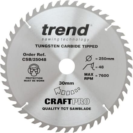 Trend cirkelzaagblad 250x30x3,0mm 48T