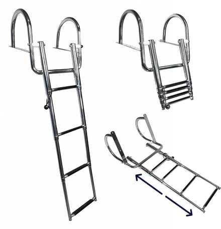 EvoNautic Zwemtrap - Bootladder - Steigertrap - Boot trap - Telescopisch 4-treden - RVS
