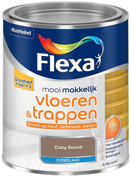 Flexa - Mooi Makkelijk Vloeren & Trappen Zijdeglans - Cozy Sound - Mengverf - 750 Ml