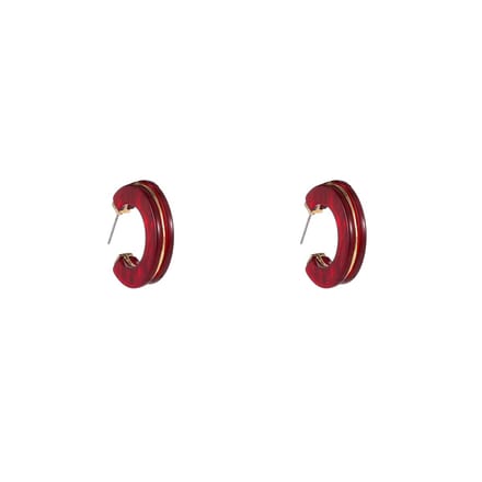 Go Dutch Label Oorknoppen 2 Lines Earring Rood