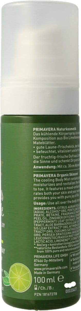 Primavera Lichaamssprays Levensvreugde Unisex Dames 100 ml