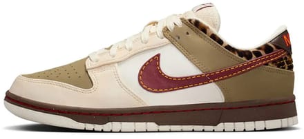 Nike Dunk Low Khaki Team Rood Dames Sneakers Tan Barokbruin Parelwit IM6687-262 38.5 beige