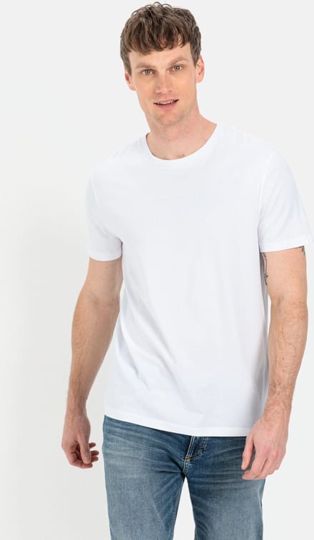 camel active Basic T-shirt van duurzame organic cotton - Maat menswear-M - Wit