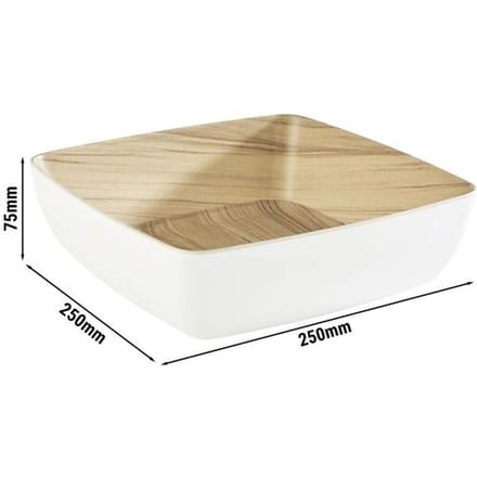 GGM Gastro (6 Stück) Schale - FRIDA - Melamin - 2,65 Liter - eckig - Weiß