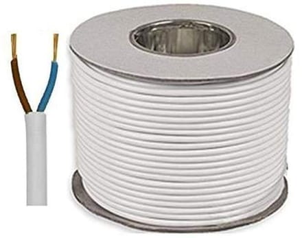 Flexibele Elektrische Kabel 2-aderig 0,75mm² - PVC Netsnoer op Maat - Wit (5m)