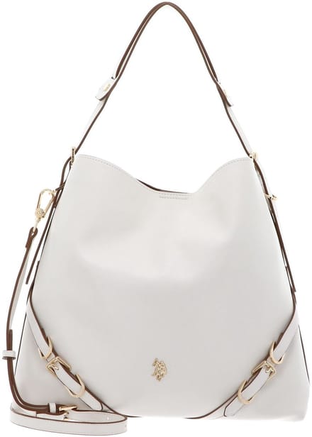 U.S. POLO ASSN. schoudertas Guildford Tall Hobo Bag Cream White crème