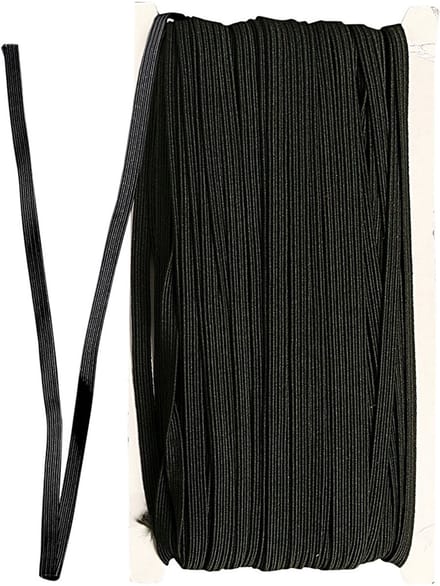 Elastiek, B: 6 mm, zwart, 50 m/ 1 rol