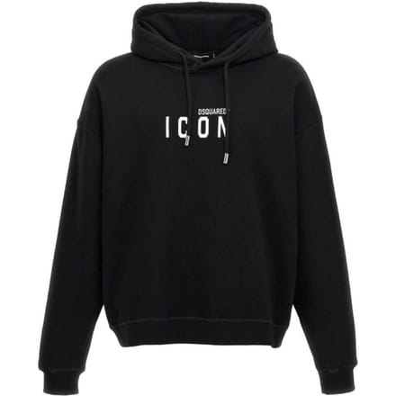 Dsquared2 Relaxed Black Hoodie Met Wit Logo