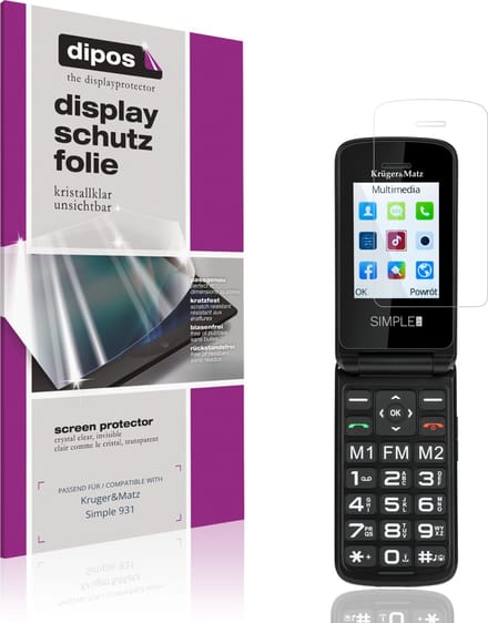 dipos – 4x Beschermfolie geschikt voor Kruger&Matz Simple 931 | Krasbestendige & heldere Screenprotector Ultra-Thin
