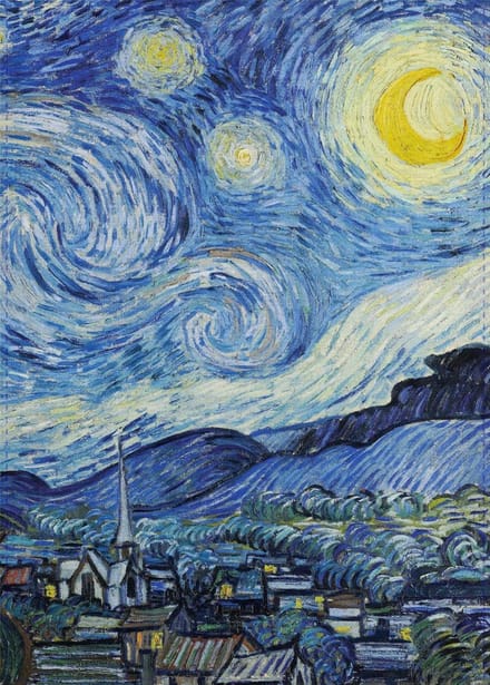 Theedoek Van Gogh Sterrennacht 50 x 70 cm