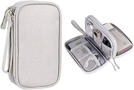 Draagbare Organizer voor Elektronische Accessoires, Kabels en USB Drives - Grijs