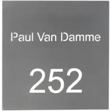 Huisnummerplaat Vasp - Inox - Lasergravure - 18x18 Cm