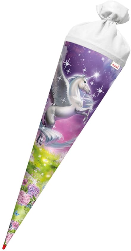 ROTH Schultüte 'Magische Pegasus', rond, 700 mm, met effect.