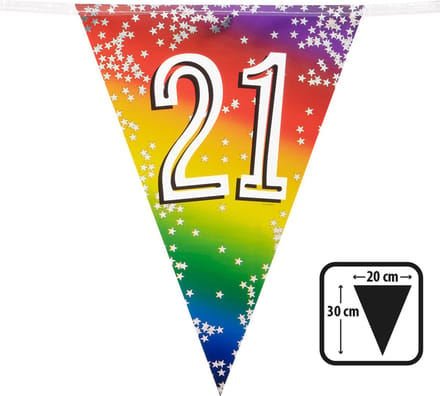 Boland - Folievlaggenlijn Rainbow '21' Multi - Regenboog - Regenboog