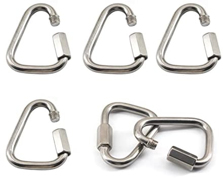 Delta Quick Link M6 Driehoek Karabijnhaak - 6 Stuks - RVS Connector voor Zware Kettingen