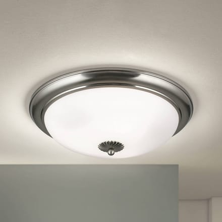 ORION Empire plafondlamp, Ø 48 cm, mat nikkel, mat opaal glas