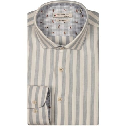 Giordano Overhemd Row Brushed Twill Stripe Licht Blauw / male