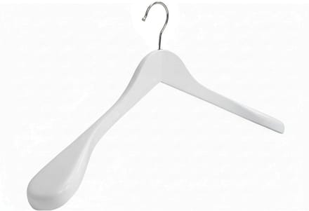 20x Kledinghanger hout 45 cm met brede schouders wit