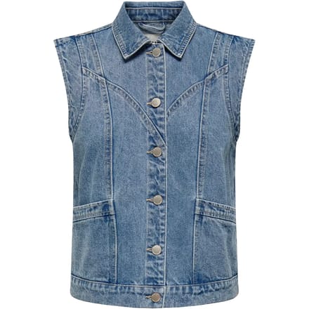 ONLY ONLKENNEDY SL DNM WAISTCOAT BJ NOOS Dames Denim top - Medium Blue Denim