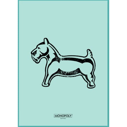 Monopoly Dog Letterpress Art Print - A4