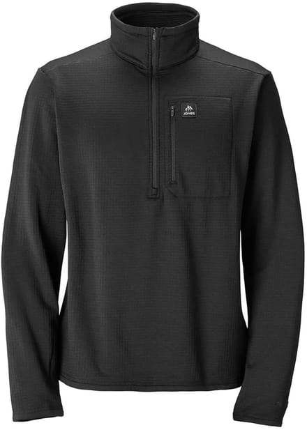 Jones Flagship Rec Grid Fleece Met Halve Rits Zwart L Man