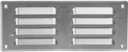 Metalen ventilatierooster vierkant 260x105 mm aluminium - MR26105Al