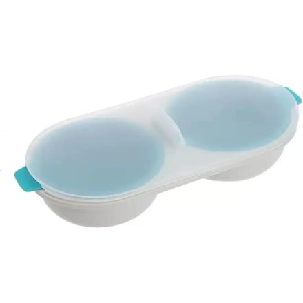 Magnetron Eierpocher Gestoomde Eierbeker Dubbele Beker Ei Gestoomd Keukenhulpje Onsen Tamago Maker Kookgerei Lotus Eierbereider white