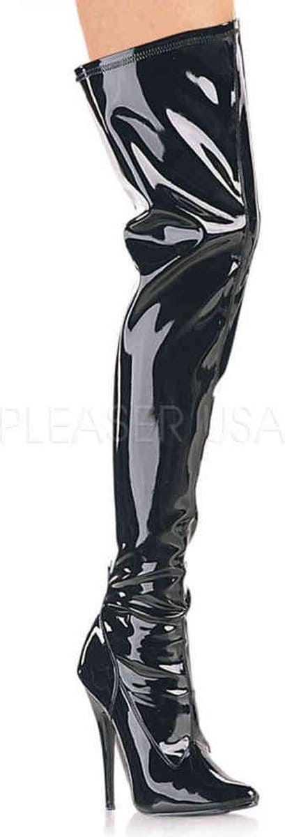 Devious Overknee Laarzen -47 Shoes- DOMINA-3000 Zwart