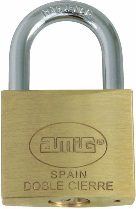 Amig Hangslot met 2 sleutels - set van 3 - 15 mm - messing